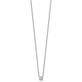 14k White Gold 1/2 carat Lab Grown Diamond VS/SI+ G+ Round Complete Four Prong 18 inch Solitaire Necklace